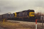Vehicle train waits for new crew